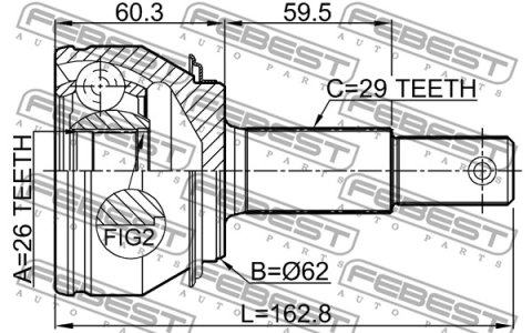 PRZEGUB ZEW. NISSAN QASHQAI/X-TRAIL 26X62X29