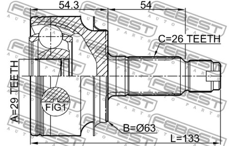 PRZEGUB ZEW. HONDA CIVIC IX 1,8 V-TEC 12- 29X63X26
