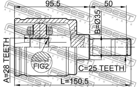 PRZEGUB WEW. HONDA CIVIC EJ/EK 28X35X25 PR.
