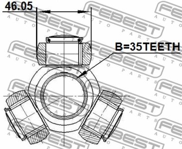 KRZYŻAK PRZEGUBU WEW. MITSUBISHI OUTLANDER/LANCER 35Z/46,05MM (TRIPOD)