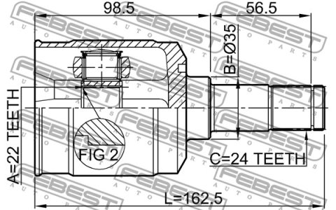 PRZEGUB WEW. MAZDA 323 (BA/BG) 22X35X24 LE.