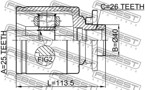 PRZEGUB WEW. MAZDA B-SERIE (UN) 25X40X26 LE.