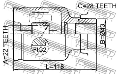 PRZEGUB WEW. MAZDA 3 (BK/BL) 22X43X28 PR.