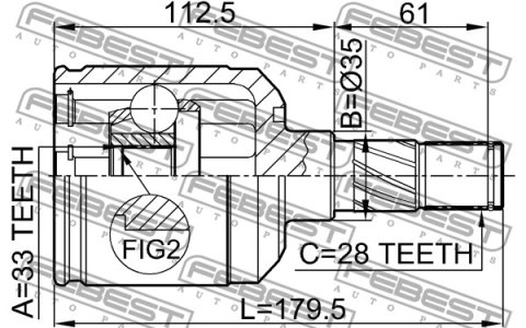 PRZEGUB WEW. MAZDA 6/CX-5 33X35X28 LE.