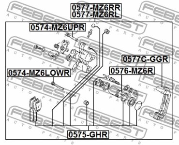 MOCOWANIE ZACISKU HAM. MAZDA T. 6/CX-5 1,8-2,5 02- LE/PR