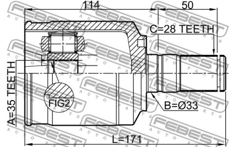 PRZEGUB WEW. KIA SORENTO I (JC) 35X33X28 LE.
