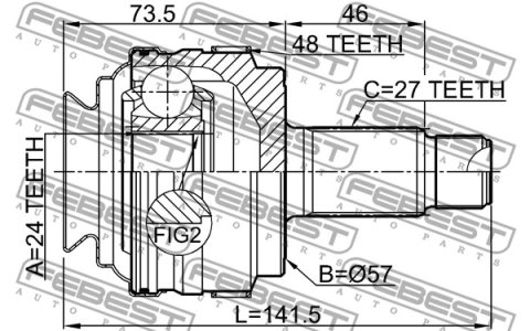 PRZEGUB ZEW. BMW E81/E90 24X57X27 ABS 48Z TYLNA OŚ