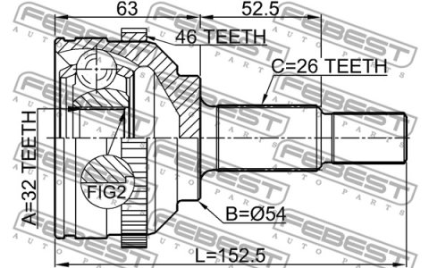 PRZEGUB ZEW. CHRYSLER SEBRING (JR) 32X54X26 ABS 46Z