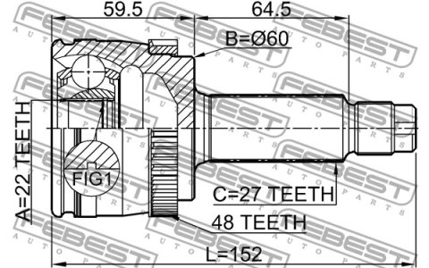 PRZEGUB ZEW. KIA SPORTAGE 22X60X27 ABS 48Z TYLNA OŚ