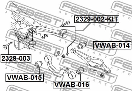 ŚRUBA WAHACZA SKODA OCTAVIA (04- ), SUPERB, YETI / VW GOLF (04- ), JETTA, PASSAT, SHARAN, TIGUAN, TOURAN (12X82,5)