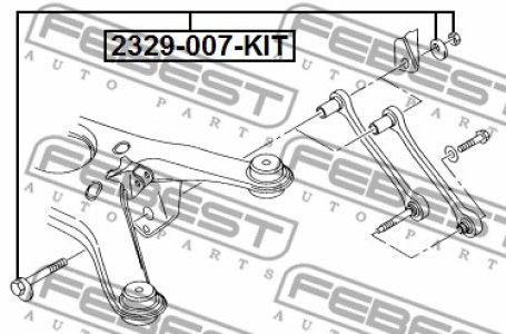 ŚRUBA WAHACZA (MIMOŚRODOWA) AUDI A6 1998-2005 Z PODKŁADKĄ I NAKRĘTKĄ