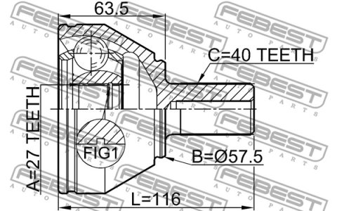 PRZEGUB ZEW. FORD MONDEO IV/S-MAX- VOLVO 27X57,3X40