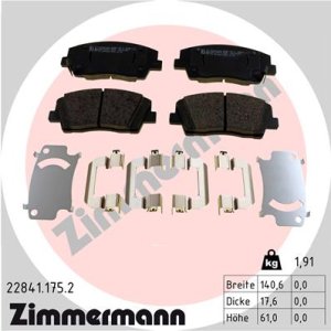 Klocki hamulcowe ZIMMERMANN 22841 175 2 58101J5A05 KIA STINGER 17- PRZÓD