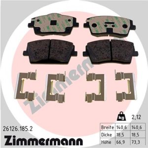 Klocki hamulcowe ZIMMERMANN 26126 185 2 31471407 VOLVO XC40 17- PRZÓD