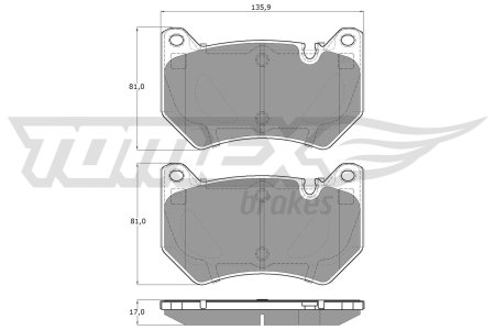 KLOCKI HAMULCOWE TOMEX brakes 1943 80A698151C AUDI Q5 16- PRZÓD