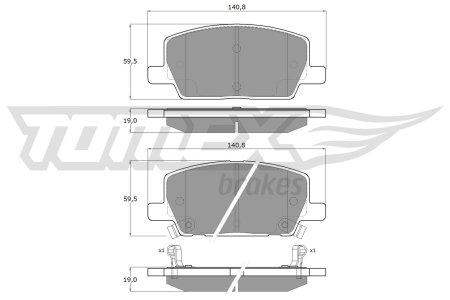 KLOCKI HAMULCOWE TOMEX brakes 1955 42566753 OPEL MOKKA 18- PRZÓD