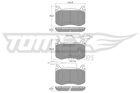 KLOCKI HAMULCOWE TOMEX brakes 1956 77367676 ALFA ROMEO GIULIA 15- PRZÓD