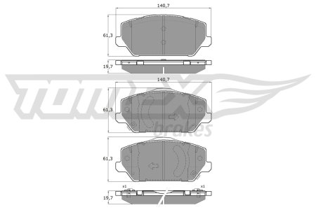 KLOCKI HAMULCOWE TOMEX brakes 1960 58101S0A00 HYUNDAI I30 2,0 N 17- PRZÓD