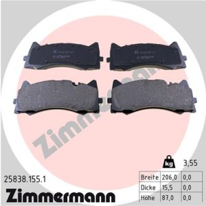 Klocki hamulcowe ZIMMERMANN 25838 155 1 0004204700 MERCEDES W205 C 63 AMG 14- PRZÓD