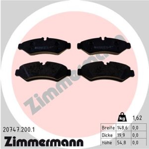 Klocki hamulcowe ZIMMERMANN 20747 200 1 9104235600 MERCEDES SPRINTER 18- TYŁ