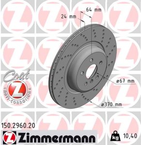 Tarcza hamulcowa ZIMMERMANN 150 2960 20 34216878180 BMW 5 G30,F90 17- PT