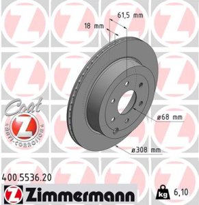 Tarcza hamulcowa ZIMMERMANN 400 5536 20 4704230200 MERCEDES 470 X-KLASA 17- TYŁ