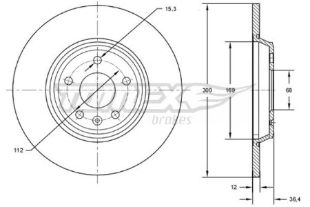 TARCZA HAMULCOWA TOMEX brakes TX72 50 8K0615601B AUDI A4 07-15 TYŁ