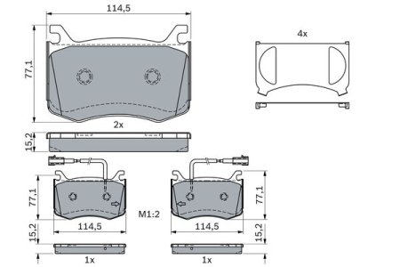 KLOCKI HAMULCOWE BOSCH 0986424385 77367676 ALFA ROMEO GIULIA 15- PRZÓD