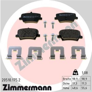 Klocki hamulcowe ZIMMERMANN 20510 175 2 31687033 VOLVO XC40 17- TYŁ