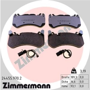Klocki hamulcowe ZIMMERMANN 24455 970 2 4F0698151G AUDI A6 RS6 08-10 PRZÓD