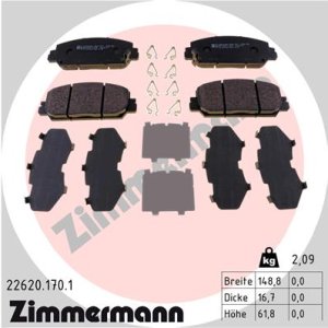 Klocki hamulcowe ZIMMERMANN 22620 170 1 45022TLAA01 HONDA CR-V V 17- PRZÓD