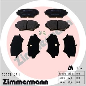 Klocki hamulcowe ZIMMERMANN 24297 145 1 NFY73323Z MAZDA MX-5 05-14 PRZÓD