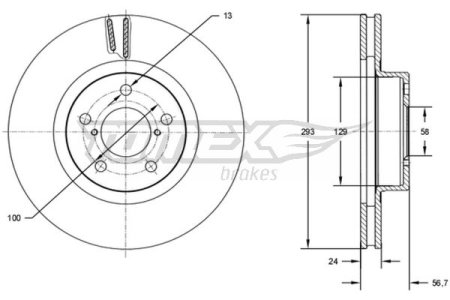 TARCZA HAMULCOWA TOMEX brakes TX72 74 26310AC040 przód SUBARU FORESTER 02