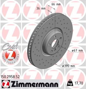 Tarcza hamulcowa ZIMMERMANN 150 2958 52 34106887658 BMW 5 G30,F90 16- PP