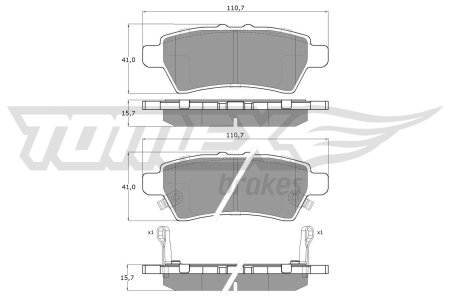 KLOCKI HAMULCOWE TOMEX brakes 1957 44060EB325 NISSAN NAVARA 05- TYŁ