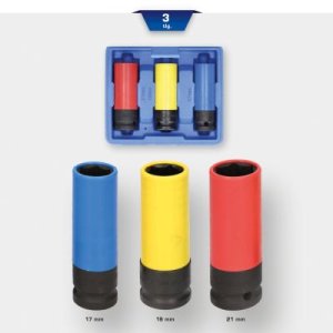 ZESTAW UDAROWYCH NASADEK DO ALUFELG, 17 / 19 / 21 MM, 3-SZT