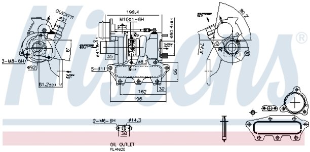 TURBOSPRĘŻARKA NISSENS 93423 1441100Q2J RENAULT DACIA SMART