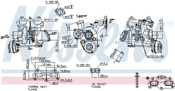 TURBOSPRĘŻARKA NISSENS 93435 55240093 ALFA ROMEO FIAT LANCIA