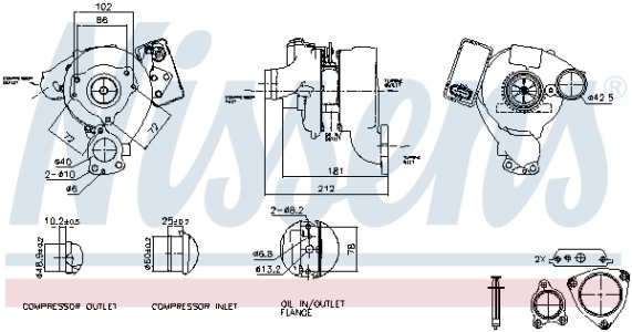 TURBOSPRĘŻARKA NISSENS 93115 6420900780 MERCEDES CHRYSLER JEEP