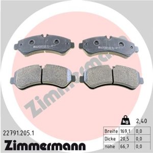 Klocki hamulcowe ZIMMERMANN 22791 205 1 9074208700 MERCEDES SPRINTER 18- TYŁ