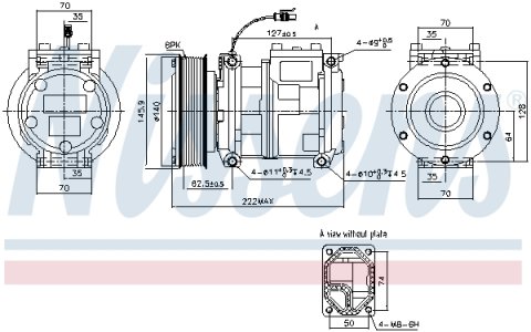 KOMPRESOR KLIMATYZACJI NISSENS 890901 AT226273 JOHN DEERE