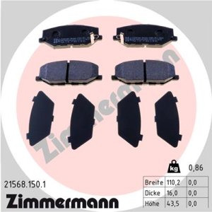 Klocki hamulcowe ZIMMERMANN 21568 150 1 5581078R00 SUZUKI JIMNY 18- PRZÓD