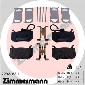 Klocki hamulcowe ZIMMERMANN 22565 155 2 77367666 ALFA ROMEO GIULIA 2,9 15- TYŁ