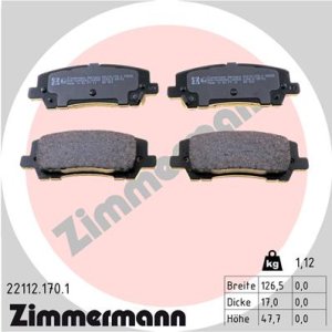 Klocki hamulcowe ZIMMERMANN 22112 170 1 5280066 FORD MUSTANG 15- TYŁ