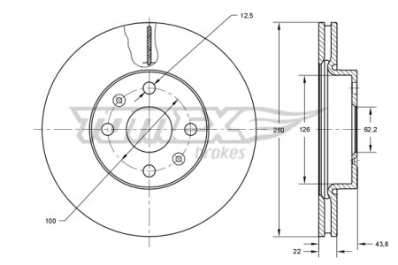 TARCZA HAMULCOWA TOMEX brakes TX73 34 51712C8500 KIA RIO IV 17- PRZÓD