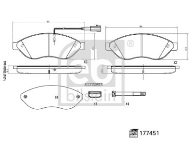 Klocki hamulcowe FEBI BILSTEIN 177451 1612433980 CITROEN JUMPER 06- przód