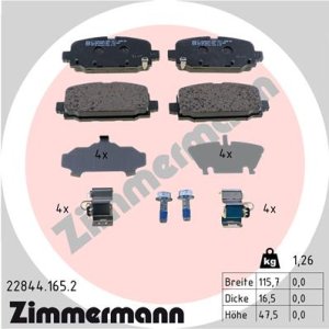 Klocki hamulcowe ZIMMERMANN 22844.165.2 K68353597AA JEEP COMPAS 17- tył