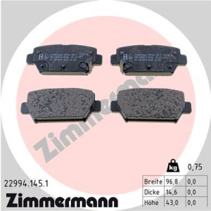 Klocki hamulcowe ZIMMERMANN 22994.145.1 4605B997 MITSUBISHI ECLIPSE CROSS 17- tył