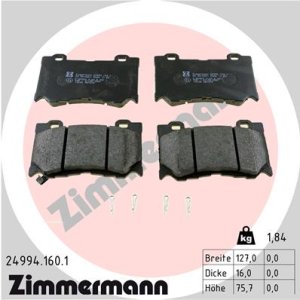 Klocki hamulcowe ZIMMERMANN 24994.160.1 D1060JL00E NISSAN 370Z 09- przód