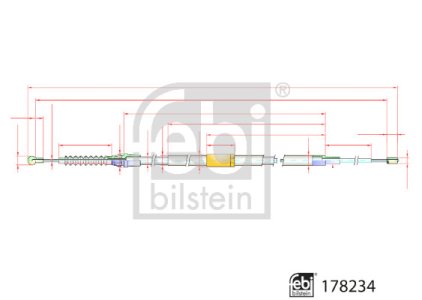 Linka hamulca ręcznego FEBI BILSTEIN 178234 5C0609721AN VW BEETLE 11-19 tył